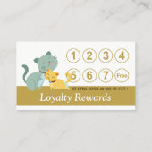 Schattige Katten Loyalty Rewards Pet Sitting Servi (Achterkant)