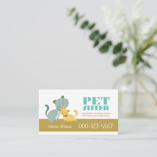 Schattige Katten Loyalty Rewards Pet Sitting Servi (Staand voorkant)