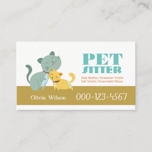 Schattige Katten Loyalty Rewards Pet Sitting Servi (Voorkant)