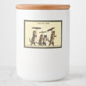 Schattige katten met Kittens in winterparaplu's Voedselcontainer Etiket (Voorkant)