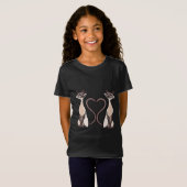 Schattige Katten Met Lief Hart T-shirt (Voorkant volledig)