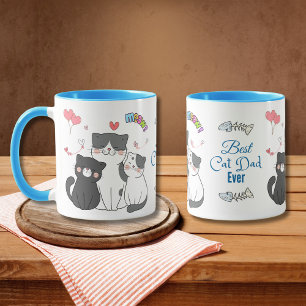 Schattige katten miauwen met harten Beste kattenva Mok
