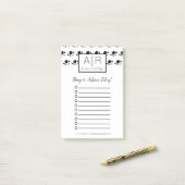 Schattige katten monochroom zwart en wit post-it® notes (Op bureau)
