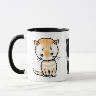 Schattige Katten Oranje Tabby Tuxedo Grijze Tabby Mok