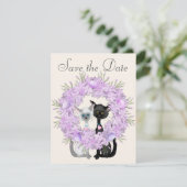 Schattige Katten Pasen Bewaar de Datum Trouwberich Kaart (Staand voorkant)