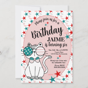 Schattige Katten Patriottisch Verjaardagsfeest Ste Kaart