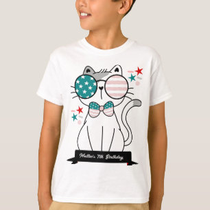 Schattige Katten Patriottische Verjaardagsfeestje  T-shirt