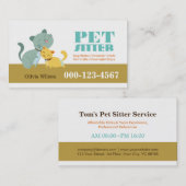 Schattige Katten Pet Sitting Service Visitekaartje (Voorkant / Achterkant)
