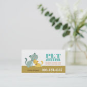 Schattige Katten Pet Sitting Service Visitekaartje (Staand voorkant)