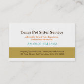 Schattige Katten Pet Sitting Service Visitekaartje (Achterkant)