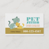 Schattige Katten Pet Sitting Service Visitekaartje (Voorkant)