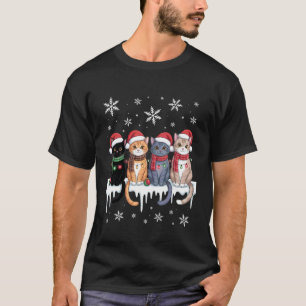 Schattige Katten Rendier Kerstmis T-shirt