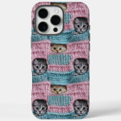 Schattige Katten Roze Blauwe Breien Meisjesachtig Case-Mate iPhone Case (Achterkant)