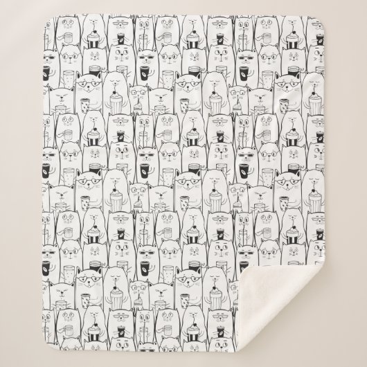 Schattige katten sherpa deken (Voorkant)