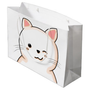 Schattige katten snorharen Knipoog Witte kat huisd Groot Cadeauzakje