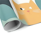 Schattige katten spelen neutrale pastelpatroon cadeaupapier (Rol Hoek)
