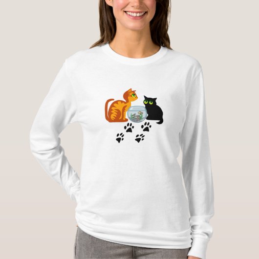 Schattige katten spelen t-shirt (Voorkant)