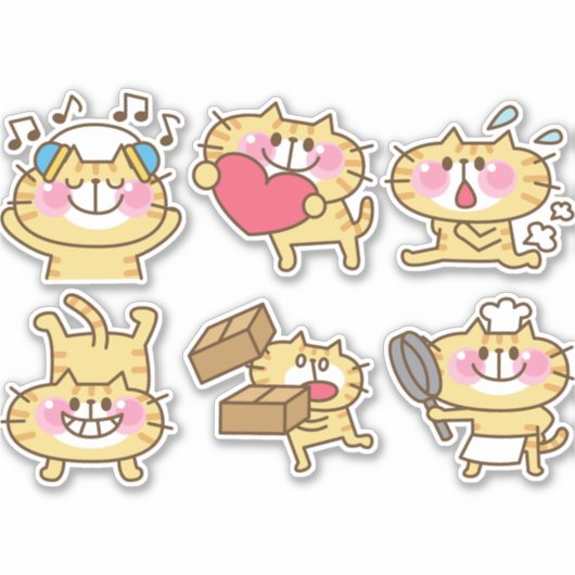 schattige katten sticker (Voorkant)