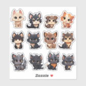 Schattige katten Stickers (Vel)