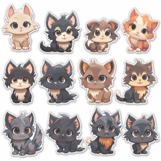 Schattige katten Stickers (Voorkant)