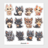 Schattige katten Stickers (Vel)