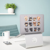 Schattige katten Stickers (Laptop op bureau)