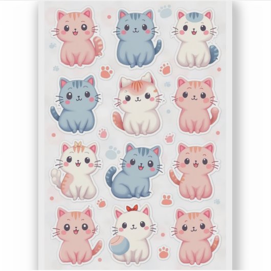 Schattige Katten Stickers (Voorkant)