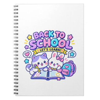 Schattige katten terug naar school leerdisign notitieboek