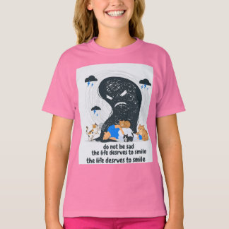 Schattige katten troosten verdrietig persoon menta t-shirt