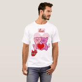 Schattige Katten Valentijn Liefde T-shirt (Voorkant volledig)