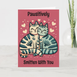 Schattige Katten Valentijnskaart Kaart
