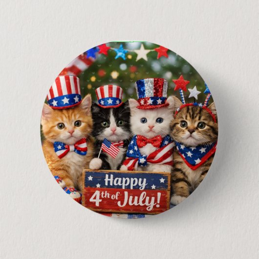 Schattige katten van juli ronde button 5,7 cm (Voorkant)