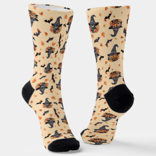 Schattige katten vleermuizen en pompoenen Hallowee Sokken