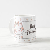 schattige katten vrienden koffiemok (Voorkant links)