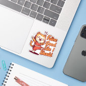 Schattige katten woordgrappen Felien goed alsof ik Sticker (Laptop met iPhone)