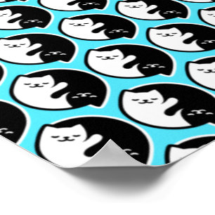 Schattige Katten Yin Yang Symbool Meditatie Yoga L Poster