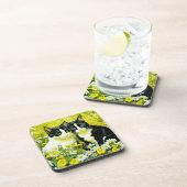 Schattige katten zitten in een veld van Daisies Bier Onderzetter (Rechterzijde)