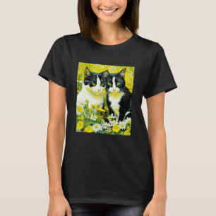 Schattige katten zitten in een veld van Daisies T-shirt