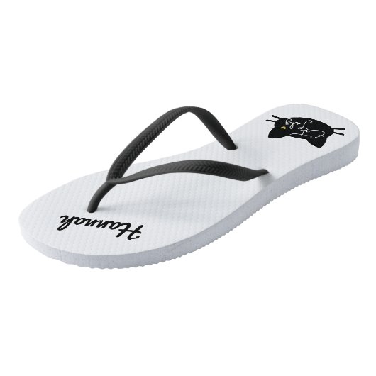 Schattige kattenbakkerij teenslippers (Schuin)