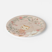 Schattige kattenbloemen meisje blush eerste verja Papieren Bordje (Gekanteld)