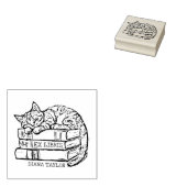 Schattige  kattenboek rubberstempel (Gestempeld)