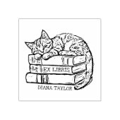 Schattige  kattenboek rubberstempel (Afrduk)