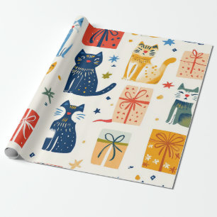 Schattige kattencadeaupapier - Feestelijke katacht Cadeaupapier