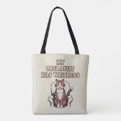 Schattige kattencitaat "Mijn therapeut heeft whisk Tote Bag (Achterkant)
