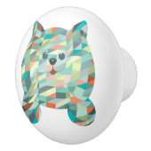 Schattige kattendriehoekig impressionisme keramische knop (Rechts)