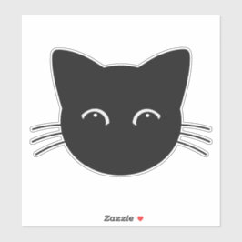 Schattige kattengezicht Custom-Cut Vinyl Stickers