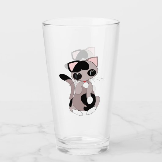 Schattige kattenglas glas (Voorkant)