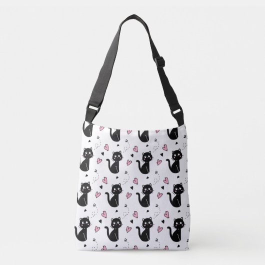 Schattige kattenhart valentijns crossbody tas (Voorkant)