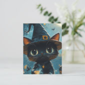 Schattige kattenheks briefkaart (Staand voorkant)
