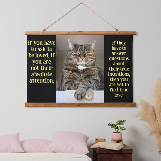 Schattige kattenkat die naar je kijkt hangend wandkleed (Slaapkamer)